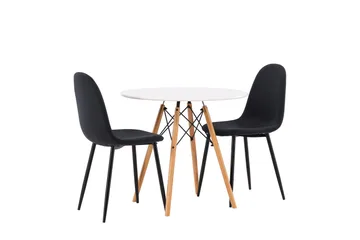 Danburi Matgrupp 60 cm Rund med 2 Polar stolar - Svart - Products - Möbler - Bord & matgrupp - Matgrupp