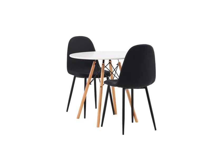 Danburi Matgrupp 60 cm Rund med 2 Polar stolar - Svart - Products - Möbler - Bord & matgrupp - Matgrupp