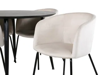 Dipp Matgrupp 115 cm Rund med 4 Berit stolar - Beige - Products - Möbler - Bord & matgrupp - Matgrupp