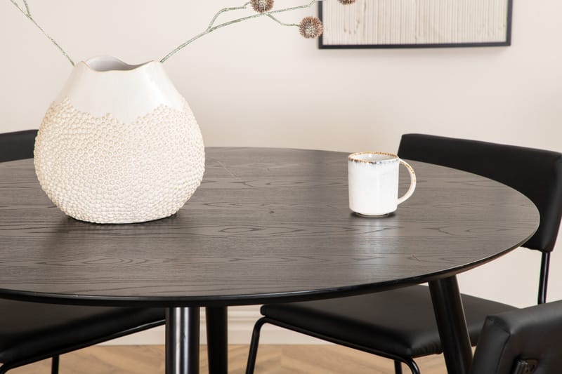 Dipp Matgrupp 115 cm Rund med 4 Kenth Stolar - Svart - Products - Möbler - Bord & matgrupp - Matgrupp