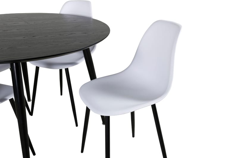 Dipp Matgrupp 115 cm Rund med 4 Polar stolar - Svart - Products - Möbler - Bord & matgrupp - Matgrupp