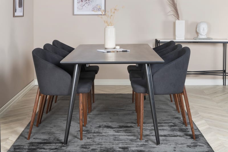 Dipp Matgrupp 180 cm Rektangulär med 6 Arch stolar - Svart - Products - Möbler - Bord & matgrupp - Matgrupp