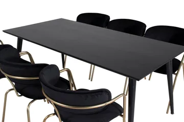Dipp Matgrupp 180 cm Rektangulär med 6 Arrow stolar - Svart/Guld - Products - Möbler - Bord & matgrupp - Matgrupp