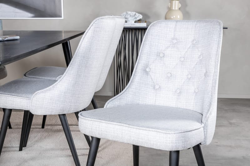 Dipp Matgrupp 180 cm Rektangulär med 6 Velvet Deluxe stolar - Svart - Products - Möbler - Bord & matgrupp - Matgrupp