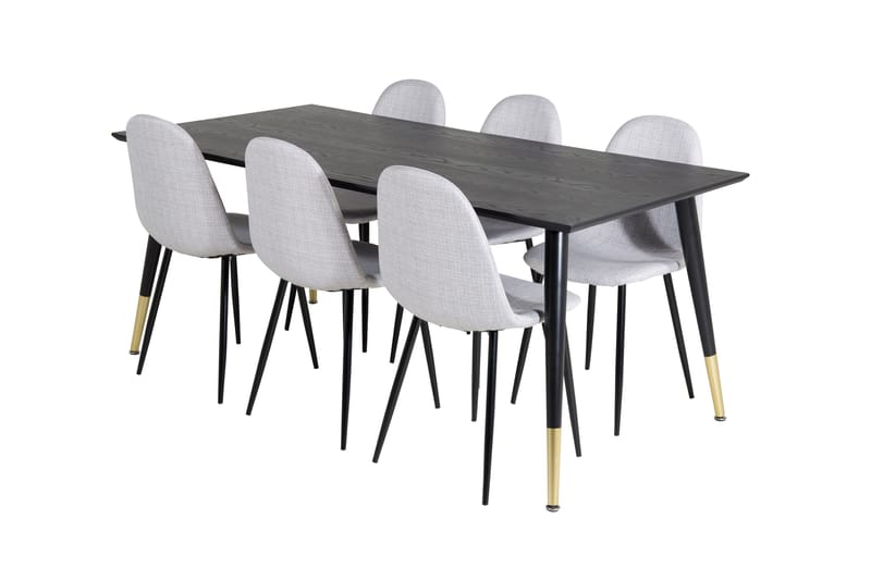 Dipp Matgrupp 180 cm Rektangulär med 6 Polar stolar - Svart/Guld - Products - Möbler - Bord & matgrupp - Matgrupp