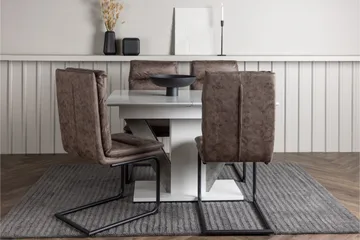 Disa Matgrupp 120 cm Rektangulär med 4 Zizo stolar - Brun - Products - Möbler - Bord & matgrupp - Matgrupp