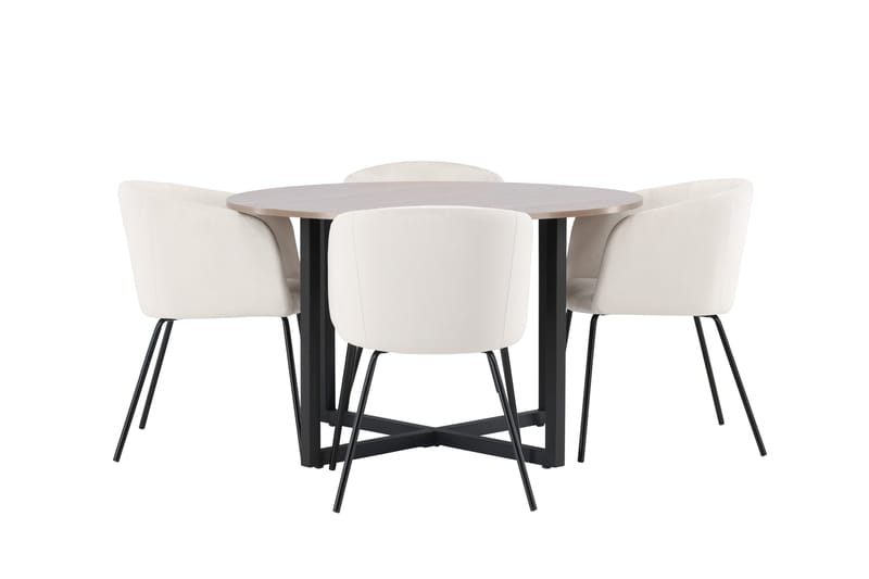 Durango Matgrupp 120 cm Rund med 4 Berit Stolar - Valnöt - Products - Möbler - Bord & matgrupp - Matgrupp
