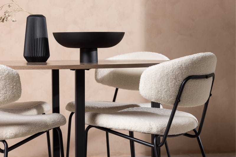 Durango Matgrupp 120 cm Rund med 4 Chico Stolar - Valnöt - Products - Möbler - Bord & matgrupp - Matgrupp