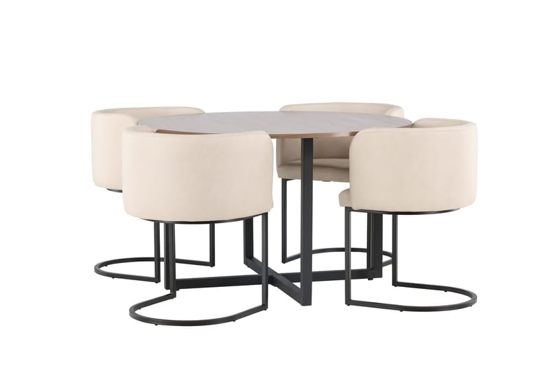 Durango Matgrupp 120 cm Rund med 4 Simrishamn Stolar - Valnöt - Products - Möbler - Bord & matgrupp - Matgrupp