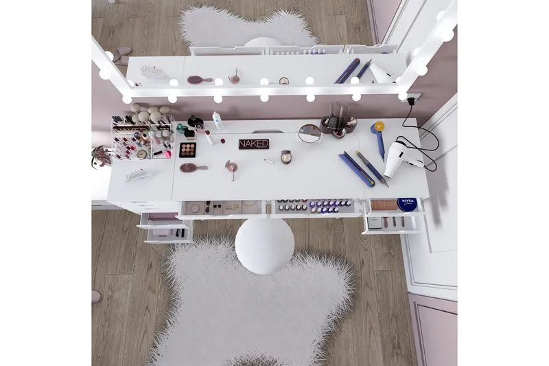 Durusu Sminkbord 200 cm - Mattvit - Products - Möbler - Bord & matgrupp - Sminkbord & toalettbord