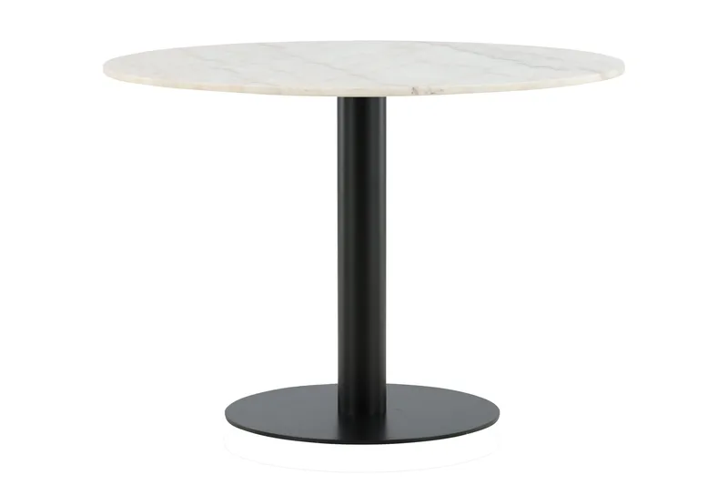 Estelle Matbord 106 cm Runt Marmor, Vit/Svart