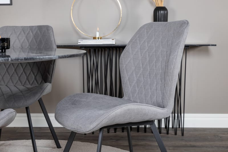 Estelle Matgrupp 106 cm Rund med 4 Gemma stolar - Svart/Guld - Products - Möbler - Bord & matgrupp - Matgrupp