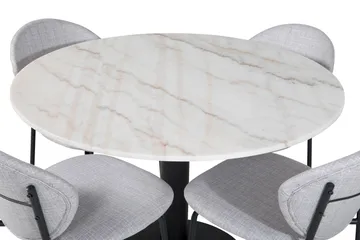 Estelle Matgrupp 106 cm Rund med 4 Vault stolar - Svart - Products - Möbler - Bord & matgrupp - Matgrupp