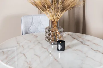 Estelle Matgrupp 106 cm Rund med 4 Velvet Deluxe stolar - Svart - Products - Möbler - Bord & matgrupp - Matgrupp