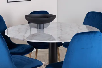 Estelle Matgrupp 106 cm Rund med 6 Polar stolar - Svart - Products - Möbler - Bord & matgrupp - Matgrupp