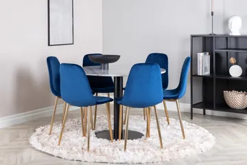 Estelle Matgrupp 106 cm Rund med 6 Polar stolar - Svart - Products - Möbler - Bord & matgrupp - Matgrupp