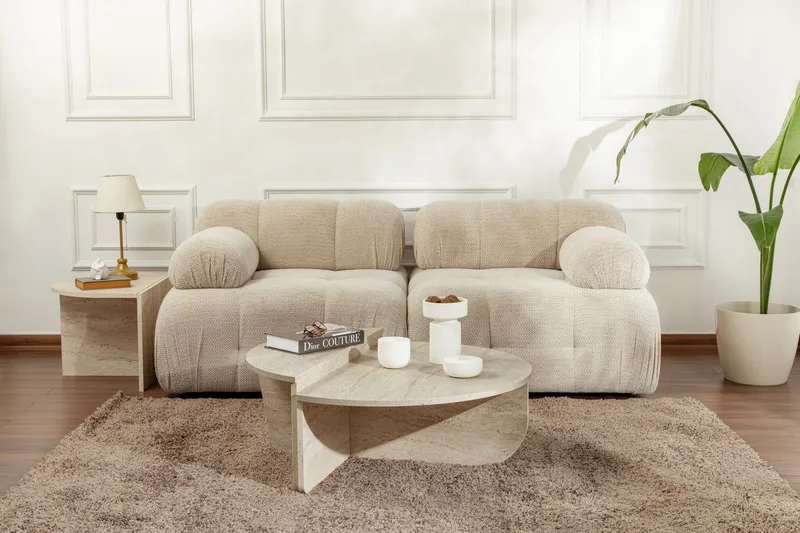 Georgette Soffbord 90 cm - Travertine - Products - Möbler - Bord & matgrupp - Soffbord