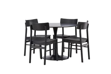 Glade Matgrupp + 4 stolar Rektangulär - Svart - Products - Möbler - Bord & matgrupp - Matgrupp