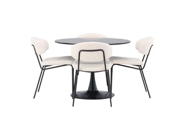 Glade Matgrupp 100 cm Rund med 4 Chico Stolar - Svart - Products - Möbler - Bord & matgrupp - Matgrupp