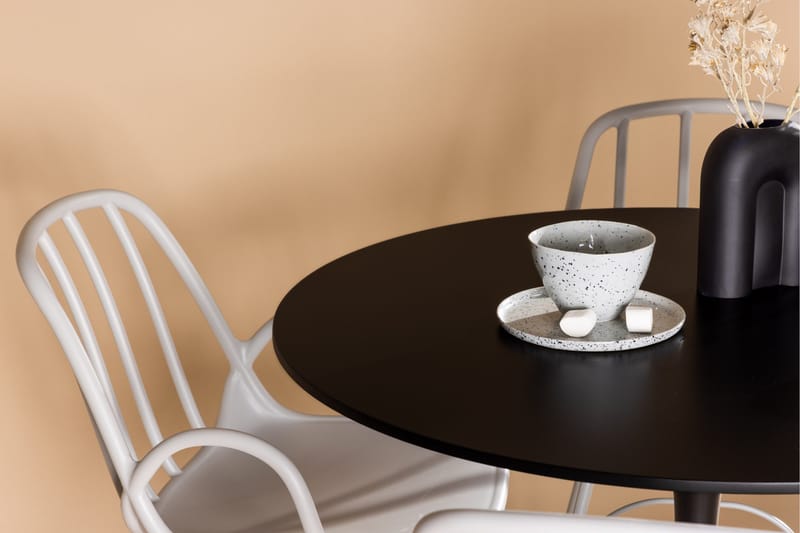 Glade Matgrupp 100 cm Rund med 4 Dyrön stolar - Svart - Products - Möbler - Bord & matgrupp - Matgrupp