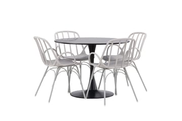 Glade Matgrupp 100 cm Rund med 4 Dyrön stolar - Svart - Products - Möbler - Bord & matgrupp - Matgrupp