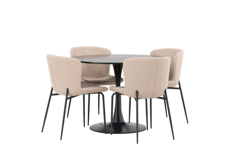 Glade Matgrupp 100 cm Rund med 4 Modesto stolar - Beige - Products - Möbler - Bord & matgrupp - Matgrupp