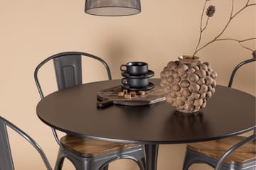 Glade Matgrupp 100 cm Rund med 4 Tempe stolar - Mörkgrå - Products - Möbler - Bord & matgrupp - Matgrupp