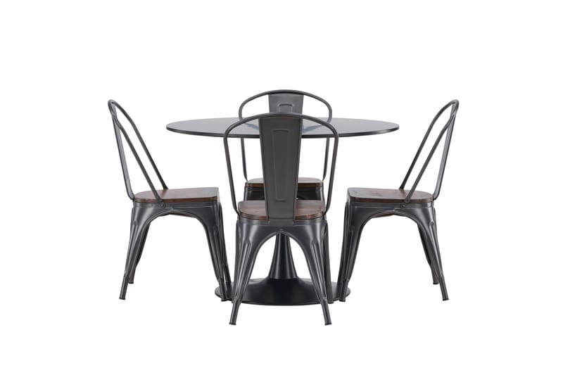 Glade Matgrupp 100 cm Rund med 4 Tempe stolar - Mörkgrå - Products - Möbler - Bord & matgrupp - Matgrupp