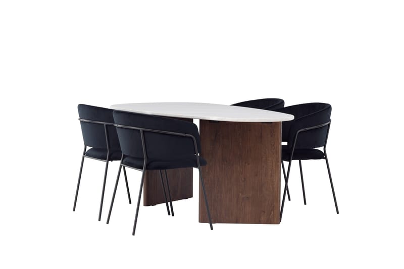 Grönvik Matgrupp 180 cm Oval med 4 Selma Stolar - Mocca - Products - Möbler - Bord & matgrupp - Matgrupp