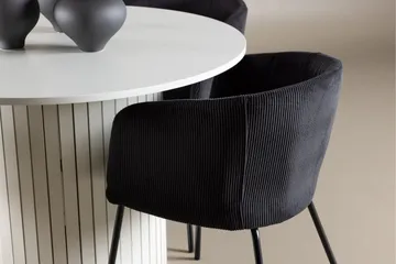 Härön Matgrupp 110 cm Rund med 4 Berit stolar - Vit/Svart - Products - Möbler - Bord & matgrupp - Matgrupp