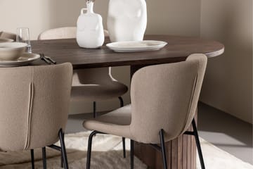 Härön Matgrupp 200 cm Oval med 4 Modesto stolar - Mocca/Beige - Products - Möbler - Bord & matgrupp - Matgrupp