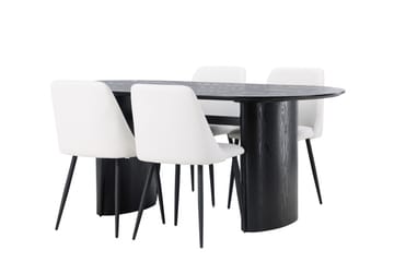 Isolde Matgrupp 180 cm Oval med 4 Night stolar - Svart - Products - Möbler - Bord & matgrupp - Matgrupp