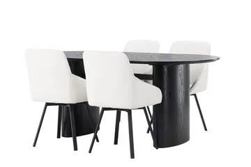 Isolde Matgrupp 180 cm Oval med 4 Rosie stolar - Beige - Products - Möbler - Bord & matgrupp - Matgrupp