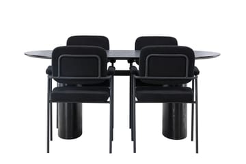 Isolde Matgrupp 180 cm Oval med 4 Yesterday stolar - Svart - Products - Möbler - Bord & matgrupp - Matgrupp