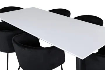 Jimmy Matgrupp 195 cm Rektangulär med 6 Berit stolar - Svart - Products - Möbler - Bord & matgrupp - Matgrupp
