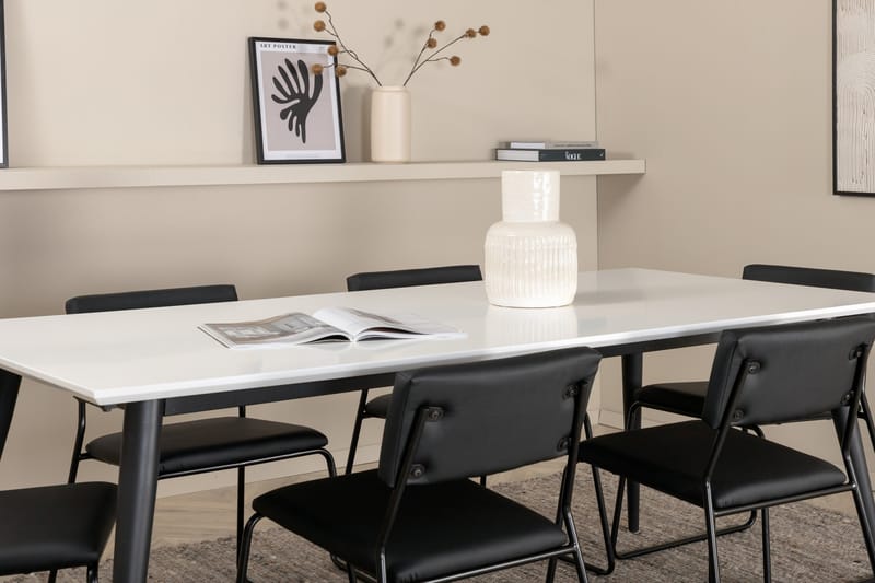 Jimmy Matgrupp 195 cm Rektangulär med 6 Kenth Stolar - Svart - Products - Möbler - Bord & matgrupp - Matgrupp