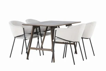 Kaseidon Matgrupp 120 cm Rektangulär med 4 Evelina stolar - Svart - Products - Möbler - Bord & matgrupp - Matgrupp