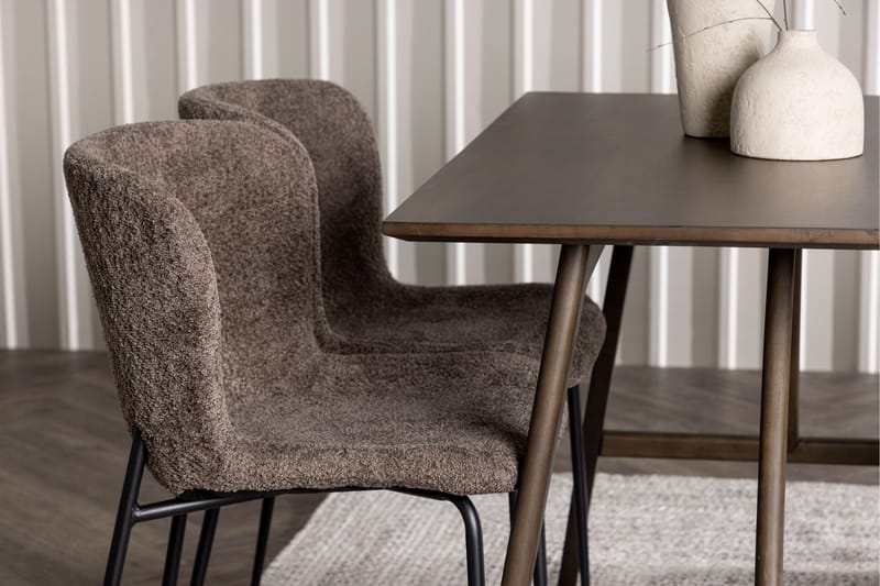 Kaseidon Matgrupp 120 cm Rektangulär med 4 Modesto stolar - Mörkbrun - Products - Möbler - Bord & matgrupp - Matgrupp