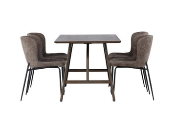 Kaseidon Matgrupp 120 cm Rektangulär med 4 Modesto stolar - Mörkbrun - Products - Möbler - Bord & matgrupp - Matgrupp