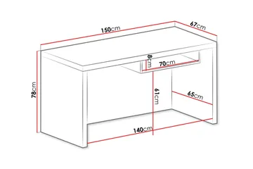 Benavila Skrivbord 150 cm - Vit - Products - Möbler - Bord & matgrupp - Kontorsbord - Datorbord
