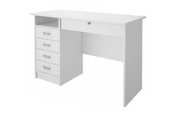 Function Skrivbord 109 cm med Förvaring Lådor + Hylla - Vit - Products - Möbler - Bord & matgrupp - Kontorsbord - Datorbord