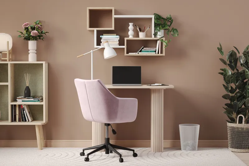 Kopparbo Skrivbord 100 cm Vitlaserad Ek - Ljust vitlaserat ekträ - Products - Möbler - Bord & matgrupp - Kontorsbord - Datorbord