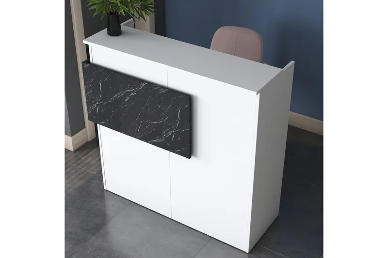 Naruto Skrivbord 110 cm - Marmor/Vit - Products - Möbler - Bord & matgrupp - Kontorsbord - Datorbord