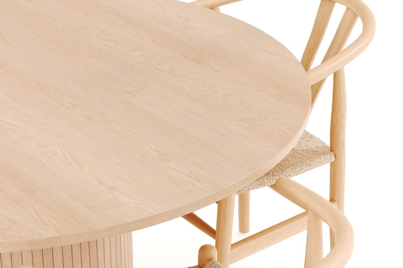 Kopparbo Matgrupp 130 cm Rund med 4 Dastoori Matstolar - Beige - Products - Möbler - Bord & matgrupp - Matgrupp
