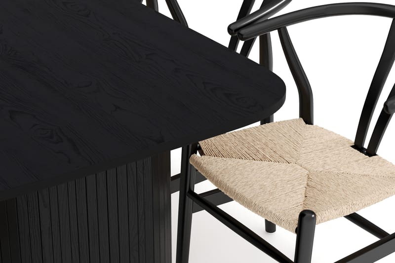 Kopparbo Matgrupp 160 cm med 6 Dastoori Matstolar - Svart - Products - Möbler - Bord & matgrupp - Matgrupp