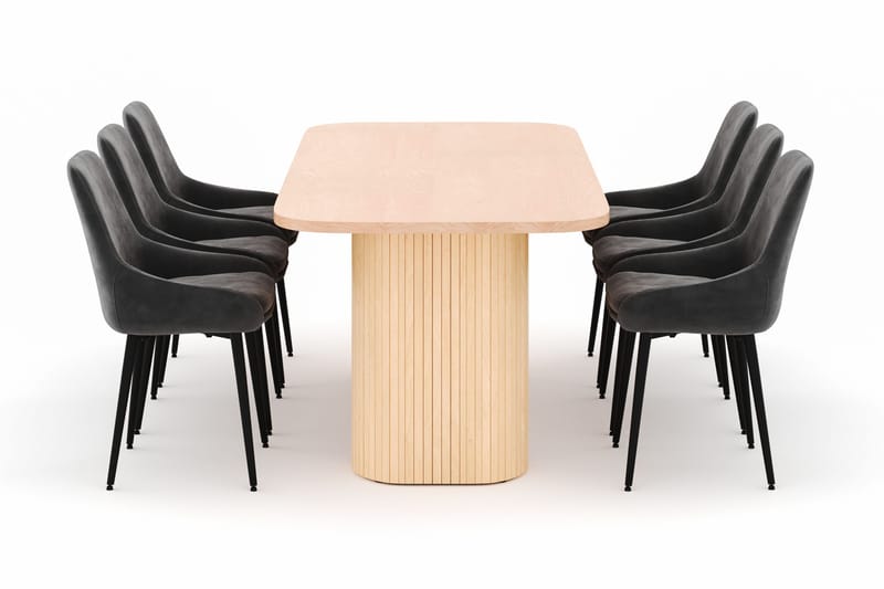 Kopparbo Matgrupp 200x90cm med 6 Alsarp Matstolar - Natural - Products - Möbler - Bord & matgrupp - Matgrupp