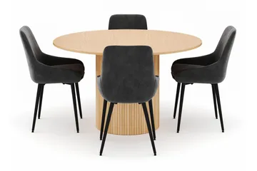 Kopparbo Rund Matgrupp 130-150 cm 4 Alsarp Matstolar - Natural - Products - Möbler - Bord & matgrupp - Matgrupp