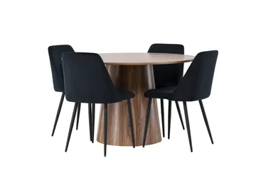 Lanzo Matgrupp 120 cm Rund med 4 Night Stolar - Natur - Products - Möbler - Bord & matgrupp - Matgrupp