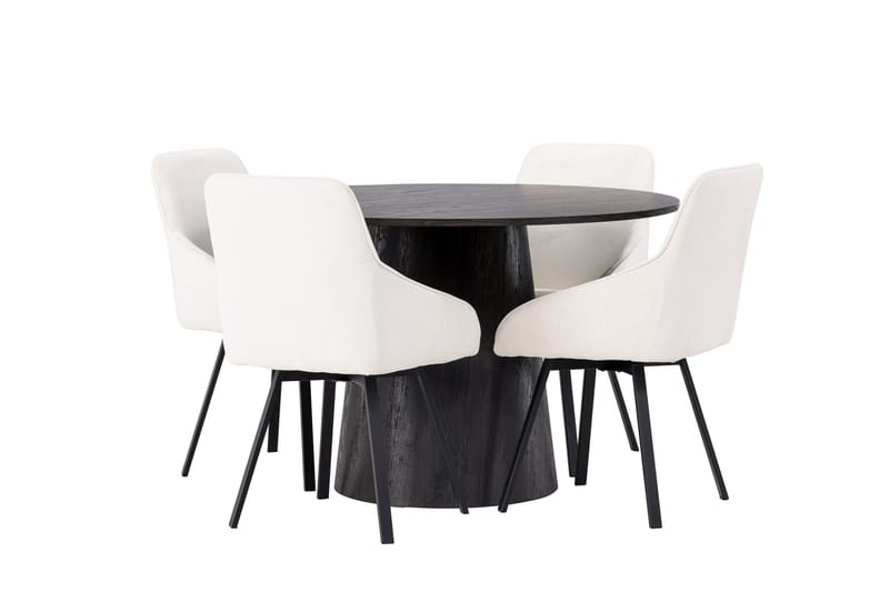 Lanzo Matgrupp 120 cm Rund med 4 Rosie stolar - Beige - Products - Möbler - Bord & matgrupp - Matgrupp