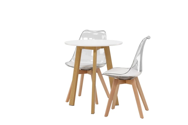 Leonora Matgrupp 65 cm Rund med 2 Edvin stolar - Vit - Products - Möbler - Bord & matgrupp - Matgrupp